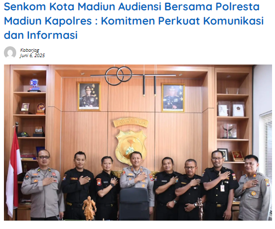 Senkom Kota Madiun Audiensi Bersama Polresta Madiun Kapolres, Komitmen Perkuat Komunikasi dan Informasi