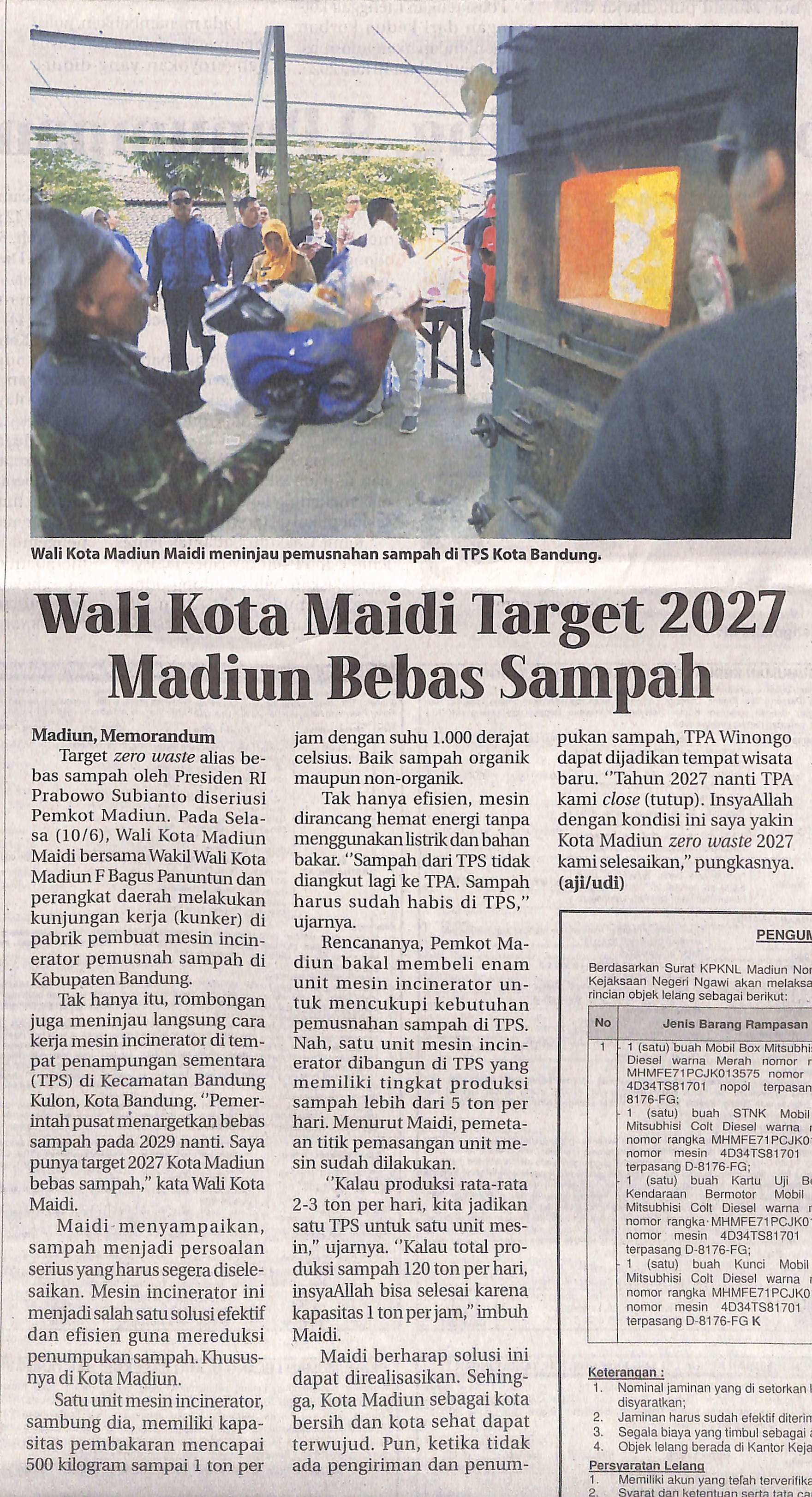 Wali Kota Maidi Target 2027 Madiun Bebas Sampah