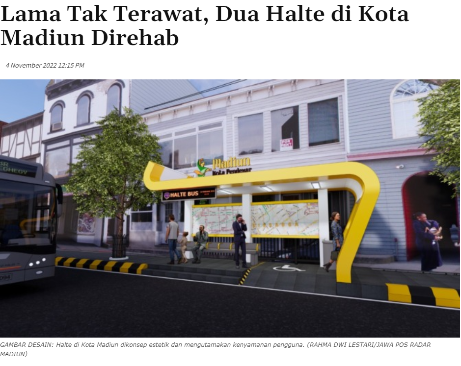 Lama Tak Terawat, Dua Halte di Kota Madiun Direhab
