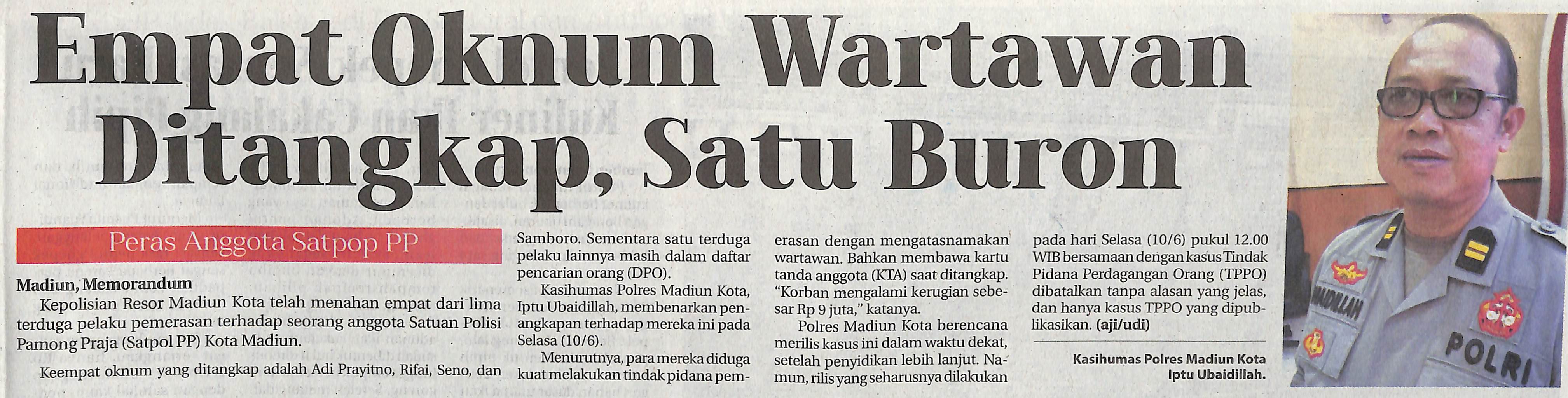 Empat Oknum Wartawan Ditangkap, Satu Buron