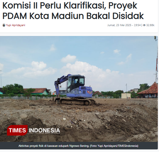 Komisi II Perlu Klarifikasi, Proyek PDAM Kota Madiun Bakal Disidak