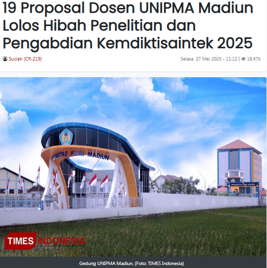 19 Proposal Dosen UNIPMA Madiun Lolos Hibah Penelitian dan Pengabdian Kemdiktisaintek 2025