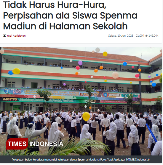 Tidak Harus Hura-Hura, Perpisahan ala Siswa Spenma Madiun di Halaman Sekolah