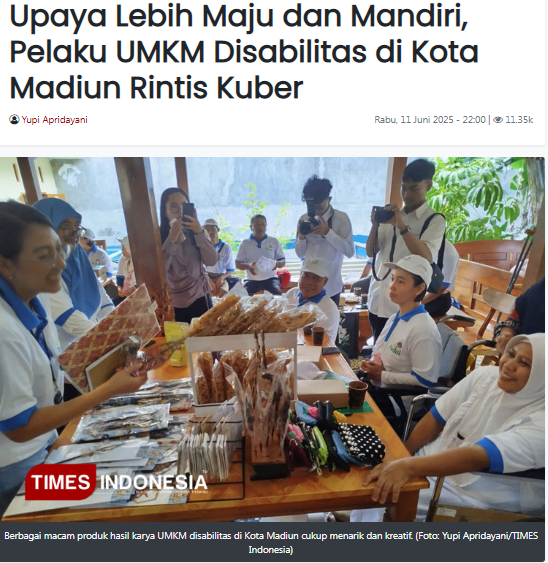Upaya Lebih Maju dan Mandiri, Pelaku UMKM Disabilitas di Kota Madiun Rintis Kuber