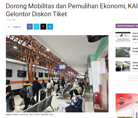 Dorong Mobilitas dan Pemulihan Ekonomi, KAI Gelontor Diskon Tiket
