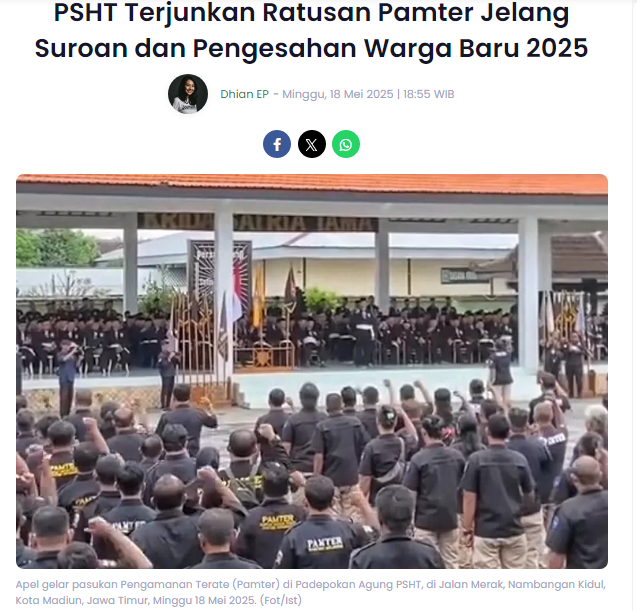 PSHT Terjunkan Ratusan Pamter Jelang Suroan dan Pengesahan Warga Baru 2025