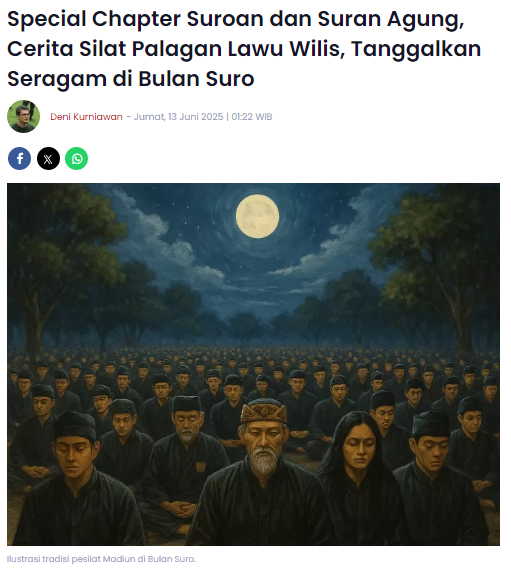 Special Chapter Suroan dan Suran Agung, Cerita Silat Palagan Lawu Wilis, Tanggalkan Seragam di Bulan Suro