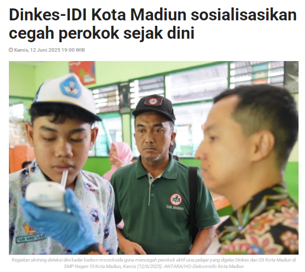Dinkes-IDI Kota Madiun Sosialisasikan Cegah Perokok Sejak Dini