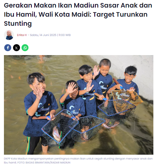 Gerakan Makan Ikan Madiun Sasar Anak dan Ibu Hamil, Wali Kota Maidi, Target Turunkan Stunting