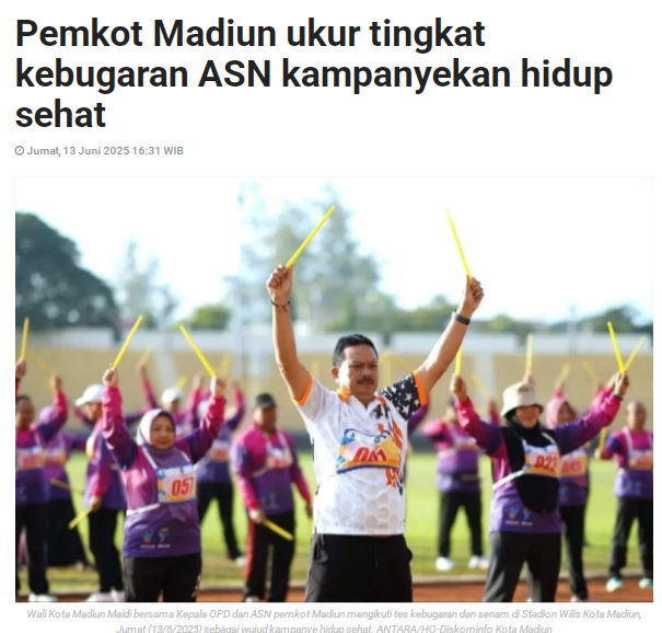 Pemkot Madiun Ukur Tingkat Kebugaran ASN kampanyekan Hidup Sehat
