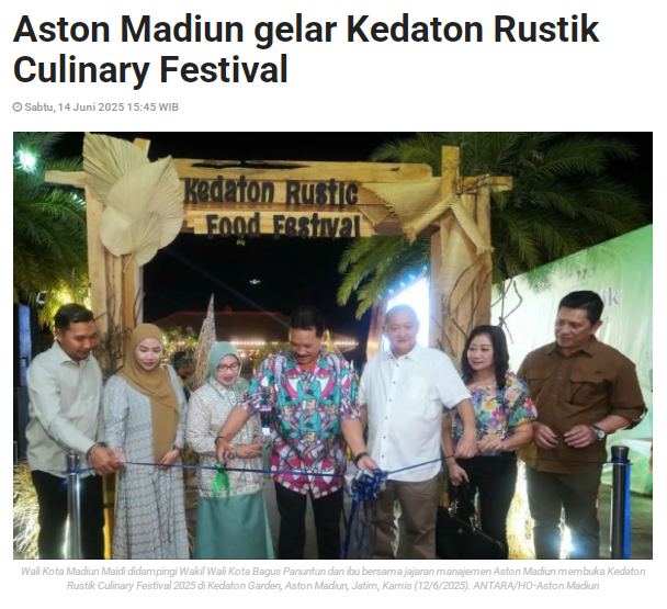 Aston Madiun Gelar Kedaton Rustik Culinary Festival