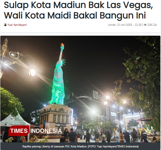 Sulap Kota Madiun Bak Las Vegas, Wali Kota Maidi Bakal Bangun Ini