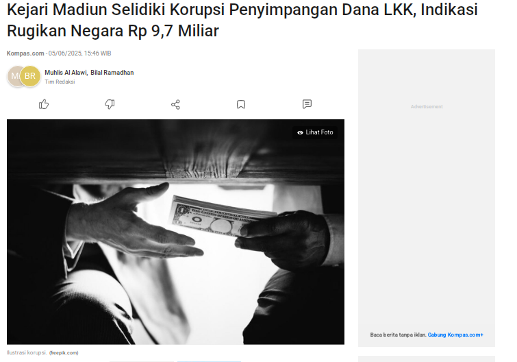 Kejari Madiun Selidiki Korupsi Penyimpangan Dana LKK, Indikasi Rugikan Negara Rp 9,7 Miliar