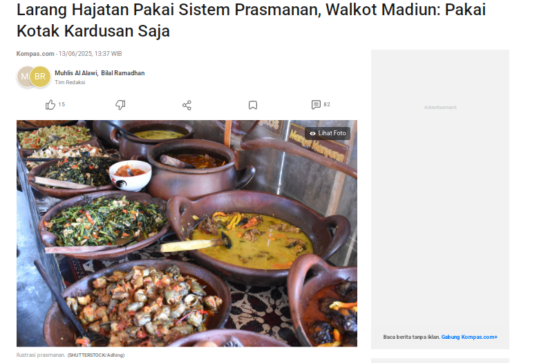 Larang Hajatan Pakai Sistem Prasmanan, Walkot Madiun Pakai Kotak Kardusan Saja