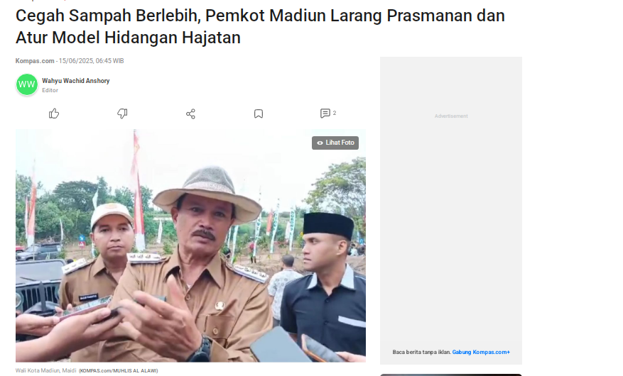 Cegah Sampah Berlebih, Pemkot Madiun Larang Prasmanan dan Atur Model Hidangan Hajatan