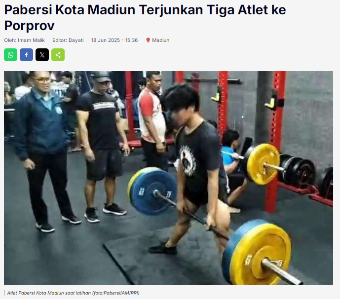 Pabersi Kota Madiun Terjunkan Tiga Atlet ke Porprov