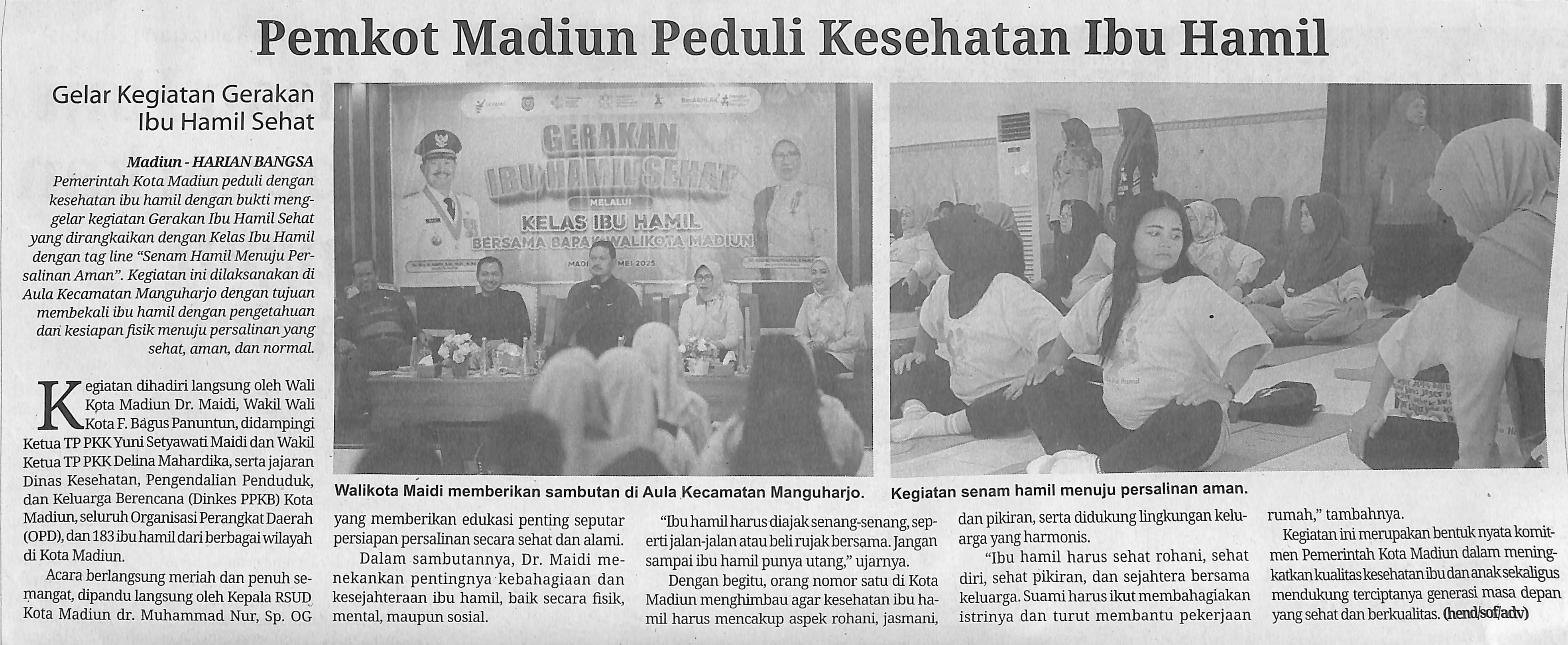 Pemkot Madiun Peduli Kesehatan Ibu Hamil, Gelar Kegiatan Gerakan Ibu Hamil Sehat