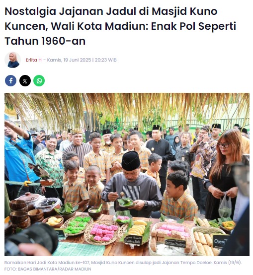 Nostalgia Jajanan Jadul di Masjid Kuno Kuncen, Wali Kota Madiun Enak Pol Seperti Tahun 1960 an