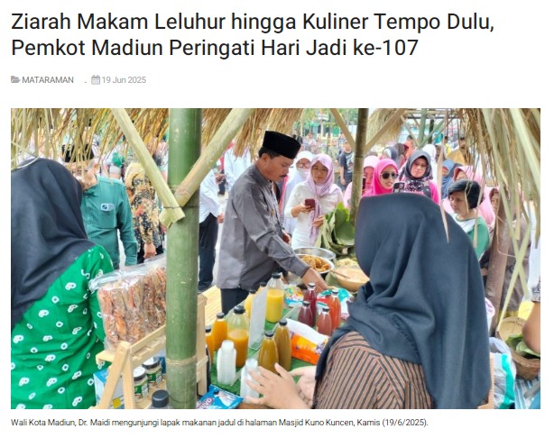 Ziarah Makam Leluhur hingga Kuliner Tempo Dulu, Pemkot Madiun Peringati Hari Jadi ke-107