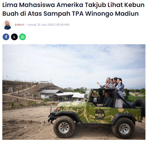 Lima Mahasiswa Amerika Takjub Lihat Kebun Buah di Atas Sampah TPA Winongo Madiun