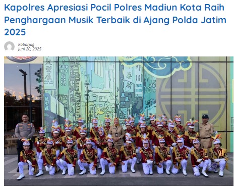 Kapolres Apresiasi Pocil Polres Madiun Kota Raih Penghargaan Musik Terbaik di Ajang Polda Jatim 2025