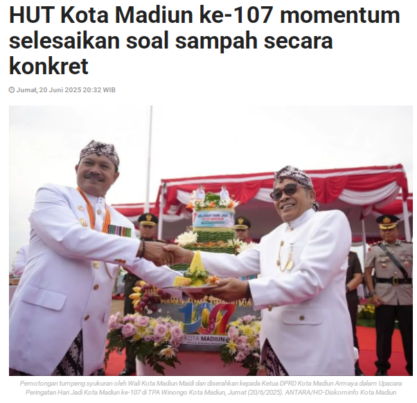 HUT Kota Madiun ke-107 momentum selesaikan soal sampah secara konkret