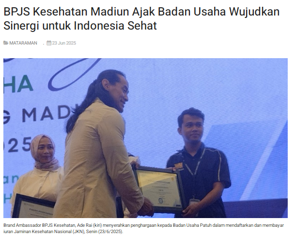 BPJS Kesehatan Madiun Ajak Badan Usaha Wujudkan Sinergi untuk Indonesia Sehat