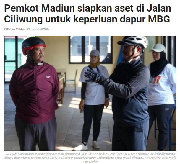 Pemkot Madiun siapkan aset di Jalan Ciliwung untuk keperluan dapur MBG