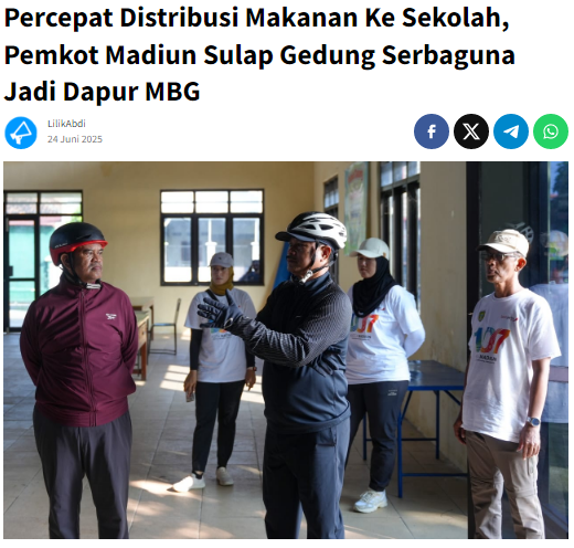 Percepat Distribusi Makanan Ke Sekolah, Pemkot Madiun Sulap Gedung Serbaguna Jadi Dapur MBG