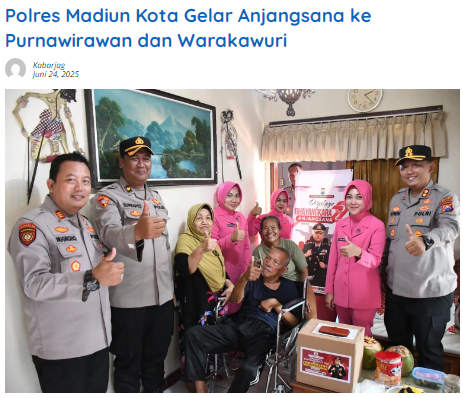 Polres Madiun Kota Gelar Anjangsana ke Purnawirawan dan Warakawuri