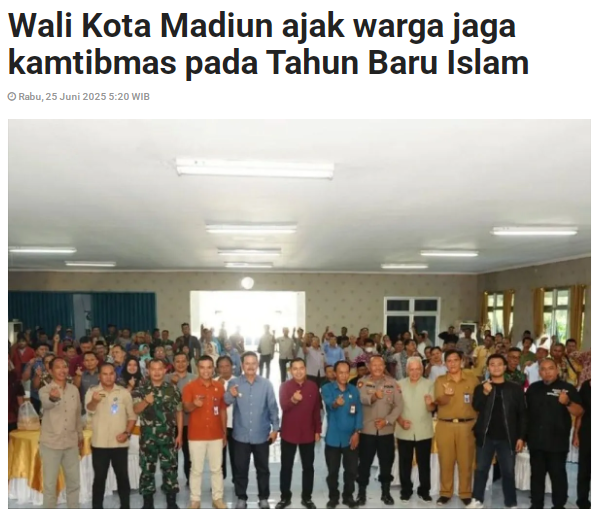 Wali Kota Madiun ajak warga jaga kamtibmas pada Tahun Baru Islam