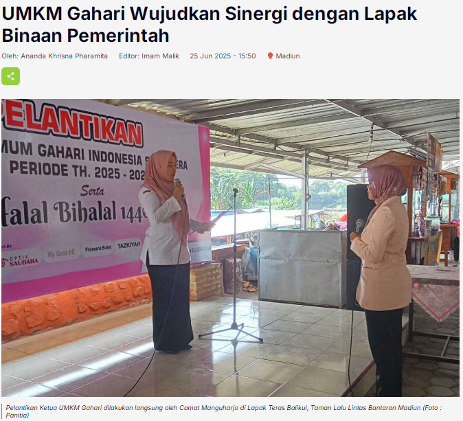 UMKM Gahari Wujudkan Sinergi dengan Lapak Binaan Pemerintah