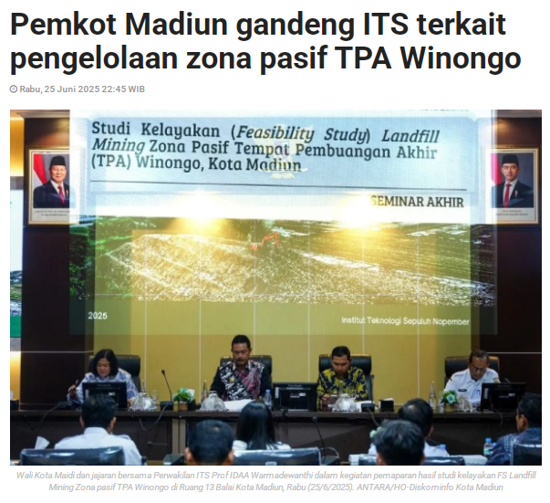 Pemkot Madiun gandeng ITS terkait pengelolaan zona pasif TPA Winongo
