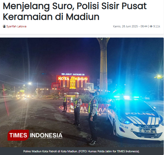 Menjelang Suro, Polisi Sisir Pusat Keramaian di Madiun