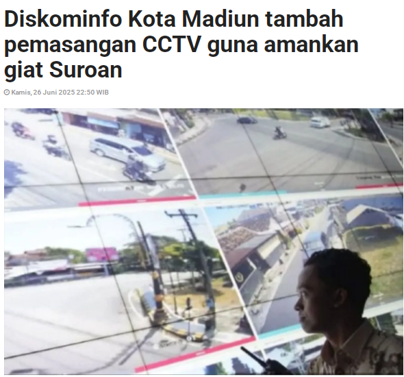 Diskominfo Kota Madiun tambah pemasangan CCTV guna amankan giat Suroan