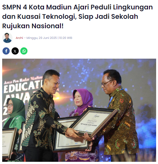 SMPN 4 Kota Madiun Ajari Peduli Lingkungan dan Kuasai Teknologi, Siap Jadi Sekolah Rujukan Nasional