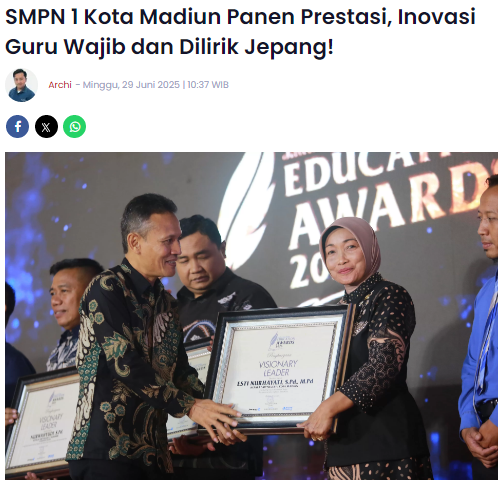 SMPN 1 Kota Madiun Panen Prestasi, Inovasi Guru Wajib dan Dilirik Jepang