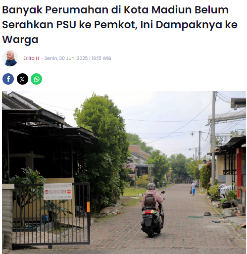 Banyak Perumahan di Kota Madiun Belum Serahkan PSU ke Pemkot, Ini Dampaknya ke Warga