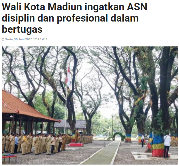 Wali Kota Madiun ingatkan ASN disiplin dan profesional dalam bertugas