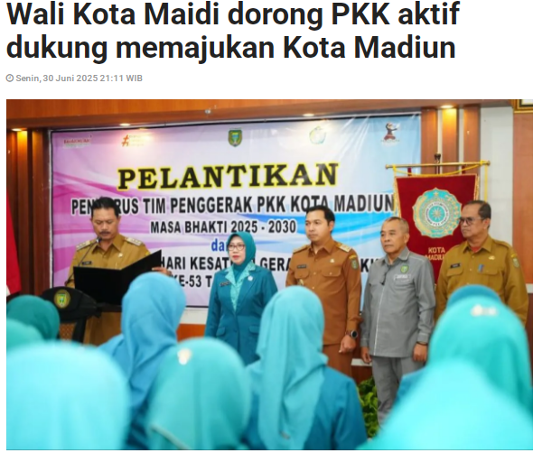 Wali Kota Maidi dorong PKK aktif dukung memajukan Kota Madiun