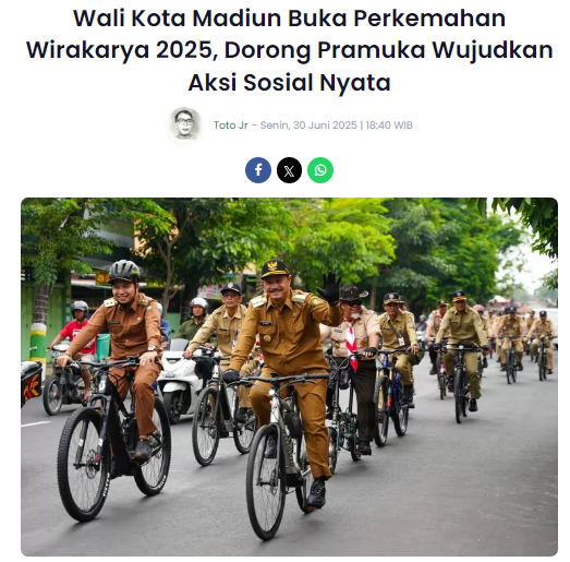 Wali Kota Madiun Buka Perkemahan Wirakarya 2025, Dorong Pramuka Wujudkan Aksi Sosial Nyata