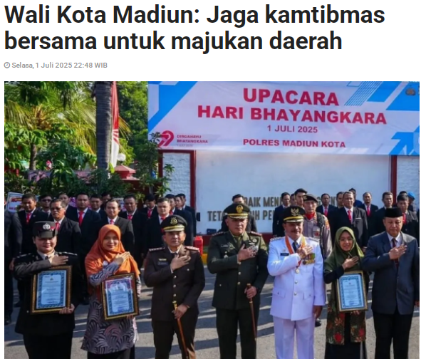 Wali Kota Madiun, Jaga kamtibmas bersama untuk majukan daerah