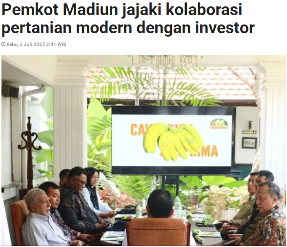 Pemkot Madiun jajaki kolaborasi pertanian modern dengan investor