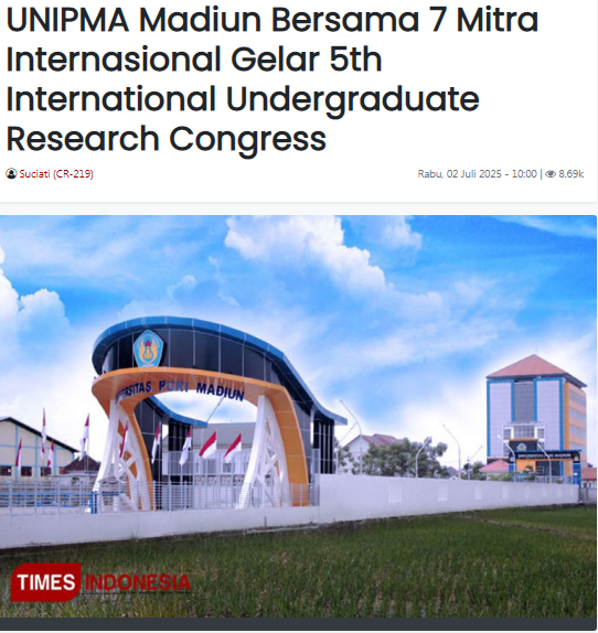 UNIPMA Madiun Bersama 7 Mitra Internasional Gelar 5th International Undergraduate Research Congress