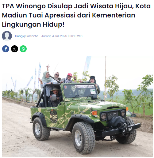 TPA Winongo Disulap Jadi Wisata Hijau, Kota Madiun Tuai Apresiasi dari Kementerian Lingkungan Hidup