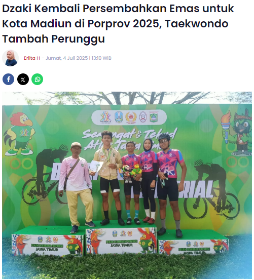 Dzaki Kembali Persembahkan Emas untuk Kota Madiun di Porprov 2025, Taekwondo Tambah Perunggu