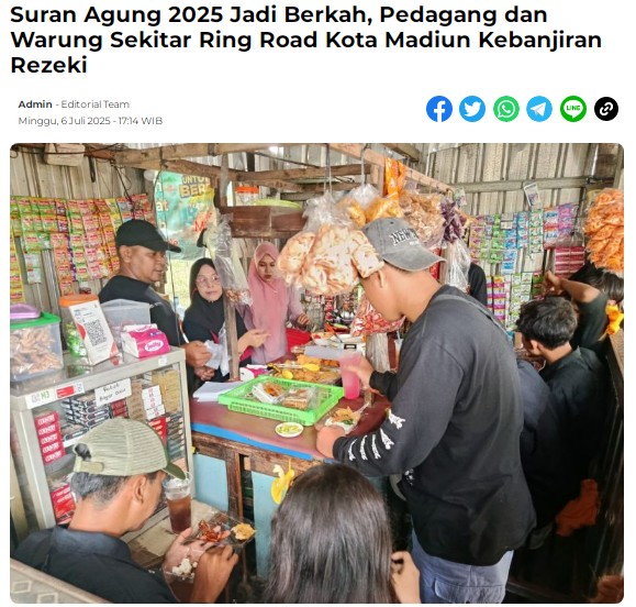 Suran Agung 2025 Jadi Berkah, Pedagang dan Warung Sekitar Ring Road Kota Madiun Kebanjiran Rezeki