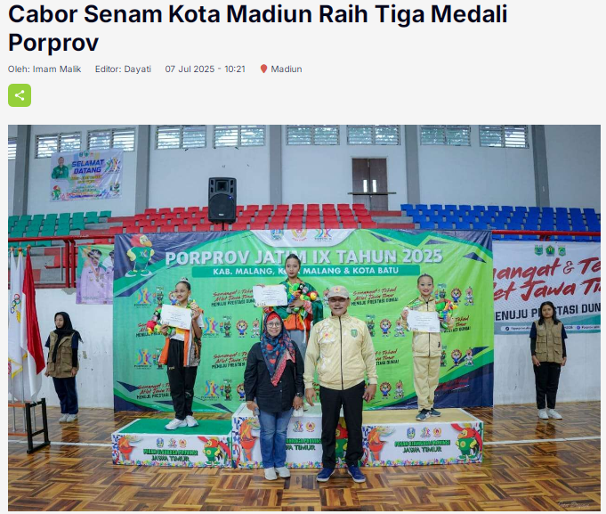Cabor Senam Kota Madiun Raih Tiga Medali Porprov