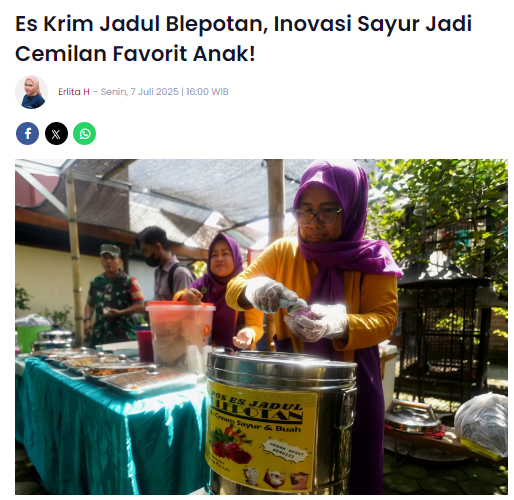 Es Krim Jadul Blepotan, Inovasi Sayur Jadi Cemilan Favorit Anak
