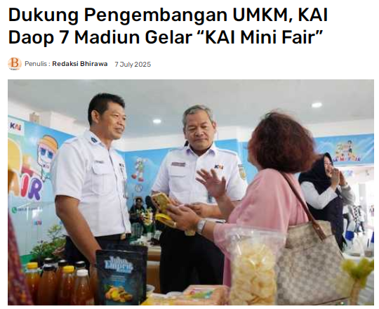 Dukung Pengembangan UMKM, KAI Daop 7 Madiun Gelar KAI Mini Fair